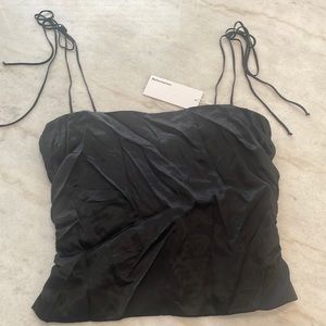 Reformation black top with tie straps
